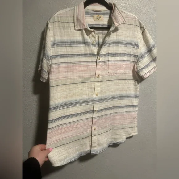 Men’s marine layer striped button up - Picture 3 of 8